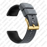 (20mm Smokey Black 3)Nopeasti vapautuva kumikellon ranneke Silikoni kellon ranneke Huawei Samsung Garmin kellon vaihtoranneke - kellon rannekkeet