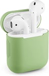 Protective Case for Apple Airpods 1 & 2 Silicone Case Airpod Case (Light Green)