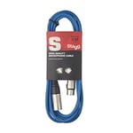 Stagg Bleu 3 m Câble Microphone XLR et