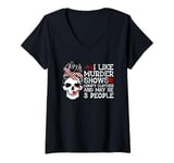 Womens Best Murder Show Art For Men Women Murder Crime Investigator V-Neck T-Shirt