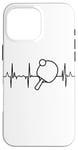 Coque pour iPhone 16 Pro Max Ping Pong Tennis de table Heartbeat Heartline