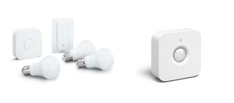 Kit de démarrage Philips Hue Blanc X3 E27 + Pont + Variateur + Détecteur de mouvement Hue Motion Sensor