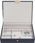 Stackers Pebble Navy Classic Medium Jewellery Box Lid