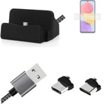 Docking Station for Samsung Galaxy M13 + USB-Typ C und Micro-USB Connector