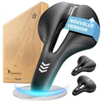 YOUNGDO Selle de Velo Ultra Confortable, Selle Vélo Étanche Améliorée, Selle Velo Confortable, avec Design Ergonomique, Doux, Respirant, pour Hommes et Femmes (VTT)