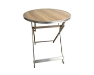 Table Pliable Aluminium Couleur Bois Rond 60cm Dfh