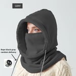 Vinter Balaclava Vindtät Skidmask Solid Färg Cykling Hals Gaiter Utomhus Kallskydd Ansiktsmaskering Huvad Sjal För Kvinnor Män [DB] gray