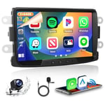 2+64GB Android 13 Autoradio pour Renault Duster Dacia Sandero Lada Logan Radio Carplay Android Auto sans Fil Poste Radio Voiture Écran Tactile 8" Bluetooth Stéréo WiFi