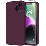 Atiyoo Coque iPhone 14 Plus - Silicone Liquide Anti-Poussière - Antichoc - iPhone 14 Plus - 6,7 Pouces - Coque iPhone 14 Plus - Doublure Microfibre Anti-Rayures - Bordeaux