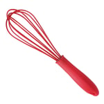 Luxshiny Hand Egg Mixer Silicone Balloon Whisk Mini Kitchen Whisks Milk Cream Frother Kitchen Utensils for Blending Stirring 11 Inches (Red)