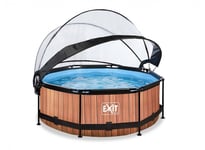 Piscine tubulaire Wood ronde 2,44 x 0,76 m avec dôme - Exit Toys