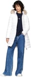 Tommy Jeans Doudoune Femme Essential Hooded Down Coat avec Fausse Fourrure, Blanc (White), XS