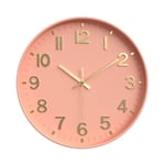 Horloge Moderne Silencieuse pour Mur, Murale avec Chiffres 3D Cuisine, Chambre à Coucher, Salon, Bureau, Salle de Classe, DéCoration Couleur 3