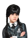 Girls Wednesday Addams Black Plaited Kids Wig Addams Family Accessory Cosplay