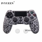 Feuille Blanche - Coque En Silicone Avec Impression Par Transfert'eau, Étui Pour Manette Playstation Dualshock 4, Ps4 Pro Slim Et Accessoires Avec Capuchons Analogiques