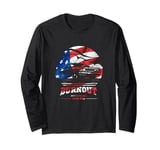 Vintage Style Muscle Car Burnout USA Flag Cool Worn Style Long Sleeve T-Shirt