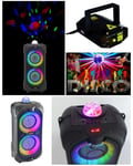 ENCEINTE SONO PORTABLE PARTY KARAOKE BLUETOOTH 400W MOBILE USB TWS LED RGB MSD Radio Fm+ Laser multipoints rouge vert