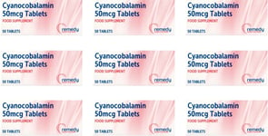 9 x CYANOCOBALAMIN Vitamin B12 50mcg Tablets (50)  **only £2.99/unit**