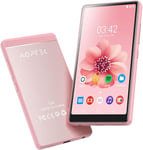 AGPTEK 40Go Lecteur MP3 MP4 Bluetooth WiFi, 4" Écran Tactile MP3 Android avec Spotify, Amazon Music, Lecteur Musique HiFi avec Haut-Parleur/Radio FM, Batterie 1000mAh, Externe Jusqu'à 128Go - Rose