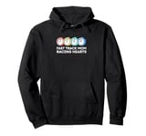 Fast Track Mom Racing Hearts Retro Track And Field Mom Pullover Hoodie