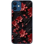 Apple iPhone 12 mini Transparent Mobilskal Intensiva blommor