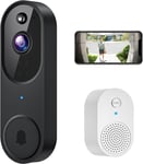 1080P Video Doorbell Camera Wireless with 2-Way Audio, Ring Chime Included, Smar