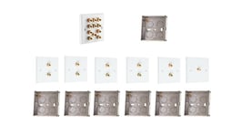 5.1 Surround Sound Audio AV Speaker Wall Face Plate Kit + Back Boxes NON SOLDER