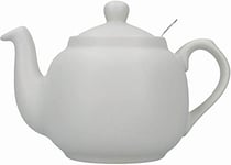 London Pottery Théière rustique avec infuseur dans une boîte cadeau, en céramique, gris nordique, 4 tasses (1,2 litre)