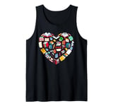 Book Lover Librarian Teacher Bookish Books Heart Valentine Tank Top