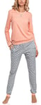 Merry Style Pyjama Ensemble Haut et Bas Vêtement d'Intérieur Femme MS10-168(Saumon Gris, XXL)