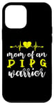 Coque pour iPhone 12 mini Ruban jaune « Mom Of An DIPG Warrior Heartbeat »