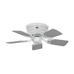 Ventilateur de plafond, Classic Flat, 79 Cm, Ultra plat, silencieux, pales gris clair - blanc et boitier laqué blanc, CASAFAN