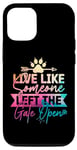 Coque pour iPhone 14 Pro Live Like Someone Left Open the Gate Tie Dye Tenue pour chien