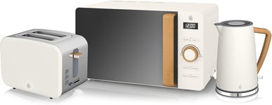 Swan Nordic Triple Pack White - 20L Microwave, 1.7L Kettle & 2 Slice Toaster