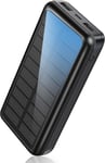 Solar Power Bank 30000mah Batteries Externe - Charge Rapide Externe Batterie De Téléphone Portable Avec 4 Ports Pour Iphone, Samsung, Huawei, Ipad, Etc