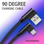 Cable Fast Charge 90 degres Micro USB pour SAMSUNG Galaxy J3 2016 Smartphone Android Connecteur Recharge Chargeur Universel - NOIR