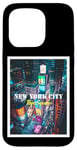 Coque pour iPhone 15 Pro Cool New York City Times Square Skyline Illustration Graphic