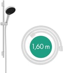 hansgrohe Rainfinity - Set de douche, Ensemble de douche avec douchette, barre de douche 65cm, flexible de douche textile Designflex 160cm et support, Pommeau de douche avec 3 types de jet, Blanc mat