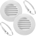 2Pièces 100mm Grille de Ventilation en Plastique avec collier de serrage Ronde ABS Grille Aeration avec Filet Anti-Insectes Blanc Grille de Protection contre les insectes pour Garage Cuisine