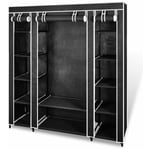 Lexlife - Armoire étagère de Rangement - 45 x 150 x 176 cm Penderie Dressing en Tissu Non-tissé - Noir