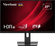 Viewsonic Vg2762-4K 27" 4K Ips Monitor, Hdmi X2, Displayport, Anti-Glare, Vesa Compatible, 10-Bit, Hdr10, Ergonomic, Eye Protech [Energieklasse F] (Vg2762-4K)