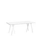 HAY - Loop Stand Table with Support White 180 x 87,5 cm - Leif Jørgensen - Vit - Metall/Trä/Syntetiskt