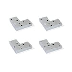 Emuca 2022825 - Pied de Meuble, Hauteur 12 mm, Plastique, 4 pcs Gris Métallisé