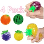 4 Pack Frukt Anti-stress ball sensoriska fidget leksaker