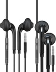 Écouteurs intra-auriculaires avec microphone (2 paquets) avec fil écouteurs 3,5 mm Jack Câble Headphones Gaming Earbuds Sport Casque Musique Compatible avec Samsung PC PS5 Compatible avec Huawei