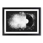 Big Box Art Vinyl Record Paint Splash Framed Wall Art Picture Print Ready to Hang, Black A2 (62 x 45 cm)