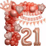 21 Ans Ballons Guirlande Or rose, Décoration 21 Ans anniversaire Femme, 21 Ans Or rose Arche Ballon, Or rose 21 Ans Femme Décoration, 21 Ans anniversaire Or rose, 21 Ans ballons Décoration