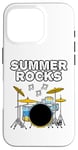 Coque pour iPhone 16 Pro Batteur Summer Drums, Musicien, Festival de musique