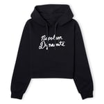 Napoleon Dynamite Script Logo Women's Cropped Hoodie - Black - XS - Black