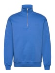 Crew Half-Zip Sweatshirt Tops Sweat-shirts & Hoodies Sweat-shirts Blue Les Deux